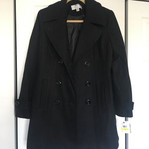 NEW Anne Klein Black Pea Coat WITH TAGS